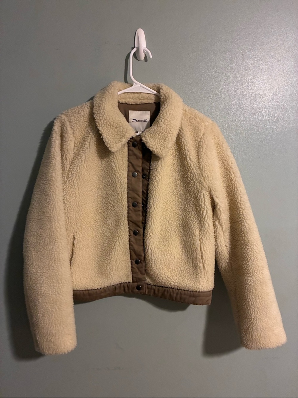 Madewell - Burton Front - Cream/Neutral Sherpa Jacket - Size Small - Picture 3 of 7
